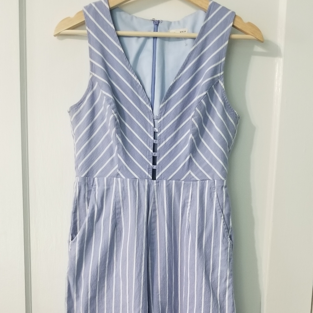 Blue Striped Jumpsuit